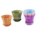 2015 New Flower Pot with bottom base/ Garden Decorated Plastic Flower Pot